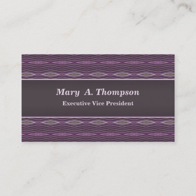 Purple diamond pattern business card (Front)