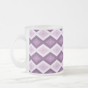 Purple diamond pattern frosted glass coffee mug