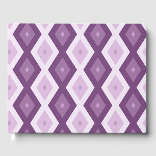 Purple diamond pattern guest book