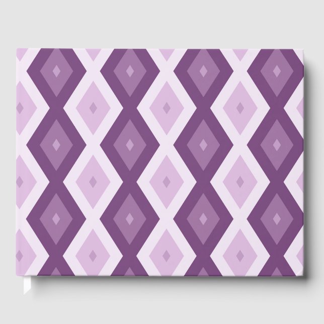 Purple diamond pattern guest book (Front)