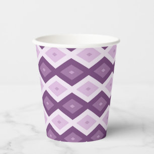Purple diamond pattern paper cups