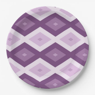 Purple diamond pattern paper plate