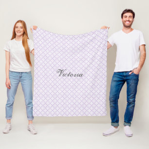 Purple Diamond Pattern Personalised Fleece Blanket