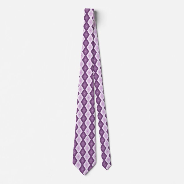 Purple diamond pattern tie (Front)