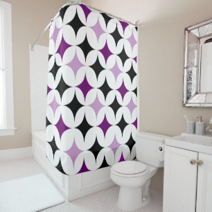 Purple Diamond Shapes Shower Curtain