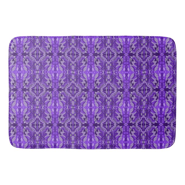 Purple Diamond-y Abstract Pattern Bath Mat (Front)