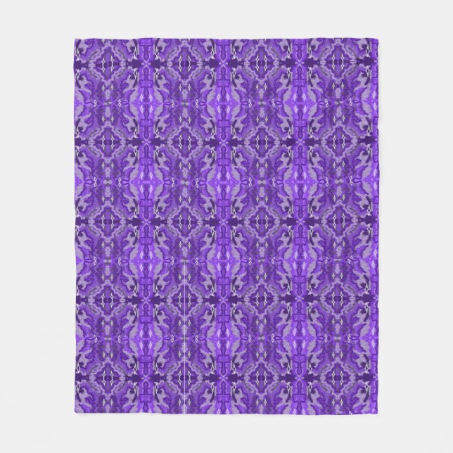 Purple Diamond-y Abstract Pattern Fleece Blanket (Front)