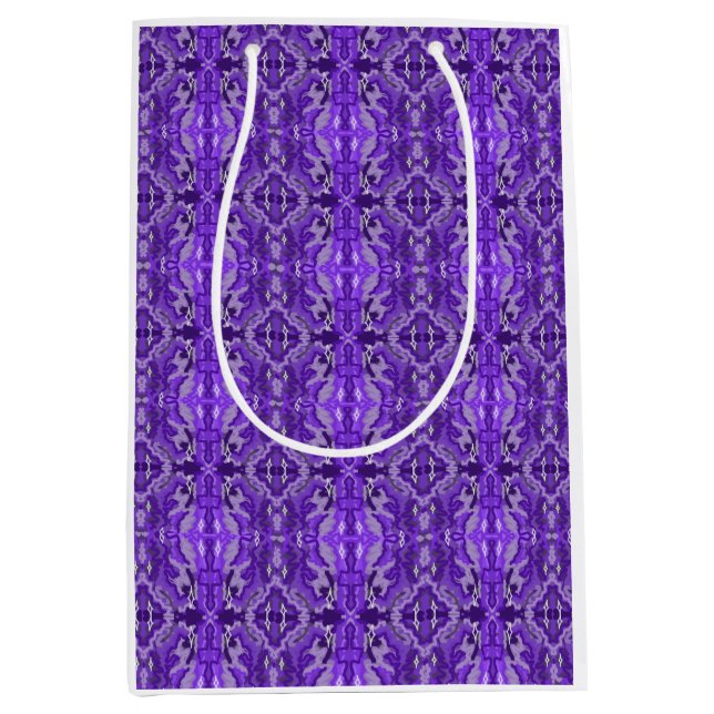 Purple Diamond-y Abstract Pattern Medium Gift Bag (Front)