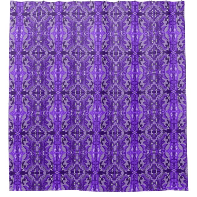 Purple Diamond-y Abstract Pattern  Shower Curtain (Front)