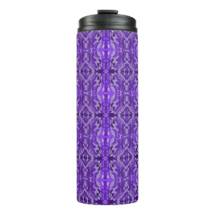 Purple Diamond-y Abstract Pattern Thermal Tumbler