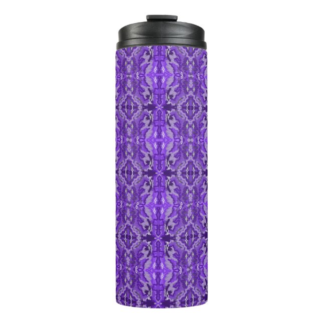 Purple Diamond-y Abstract Pattern  Thermal Tumbler (Front)