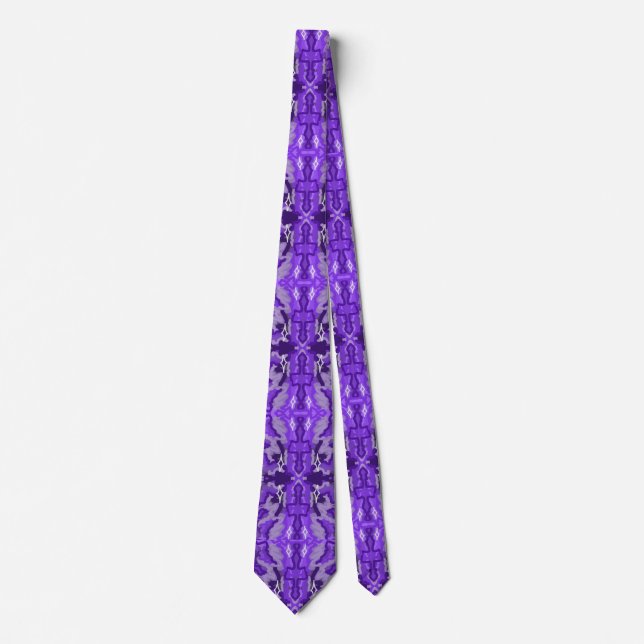 Purple Diamond-y Abstract Pattern  Tie (Front)