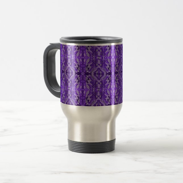 Purple Diamond-y Abstract Pattern  Travel Mug (Front Left)