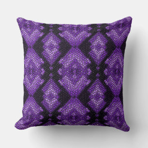Purple Diamonds Mosaic Tiles Pattern Throw Pillow