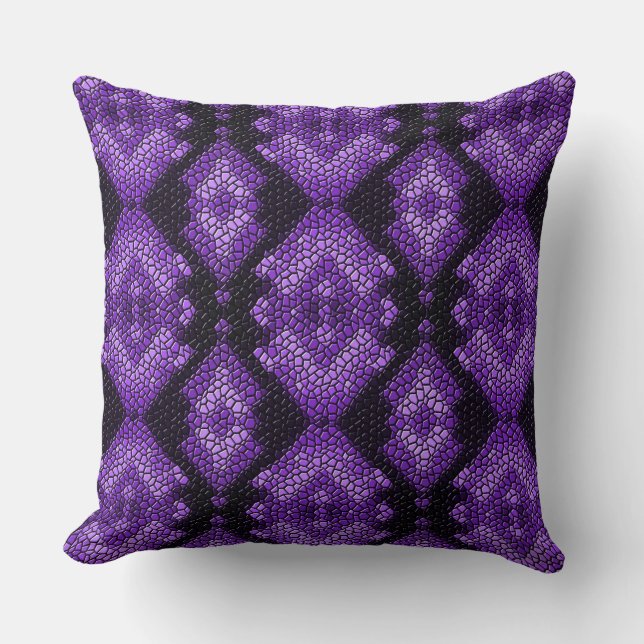 Purple Diamonds Mosaic Tiles Pattern Throw Pillow (Front)