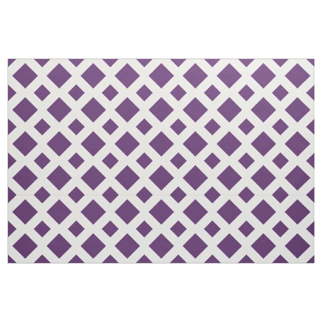 Purple Diamonds on White Geometric Fabric (Fat Quarter)