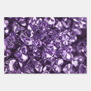 Purple Diamonds Wrapping Paper Sheet