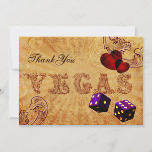 purple dice Vintage Vegas Thank You Card