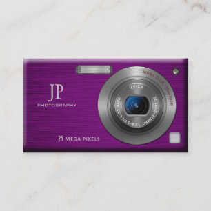 Purple Digital Camera Professional Photographer Business Card