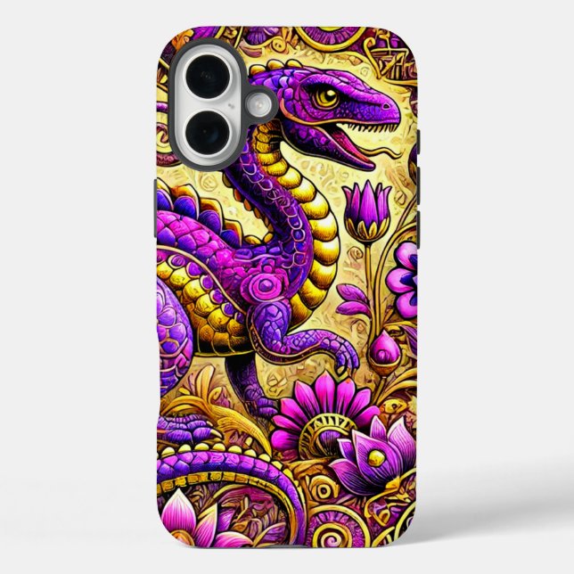 Purple Dinosaur Art Phone Case (Back)