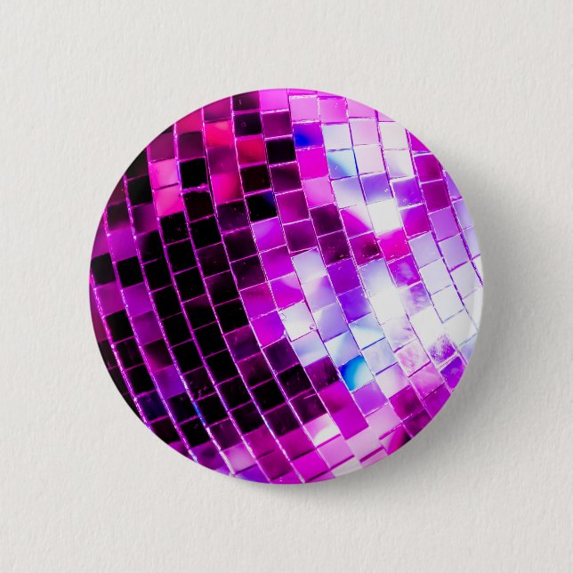 Purple Disco Ball 6 Cm Round Badge (Front)