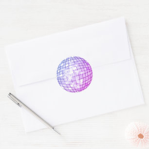 Purple Disco Ball Classic Round Sticker