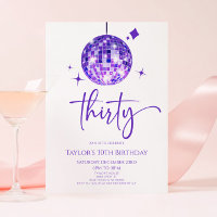 Purple Disco Ball Thirty 30th Birthday Party