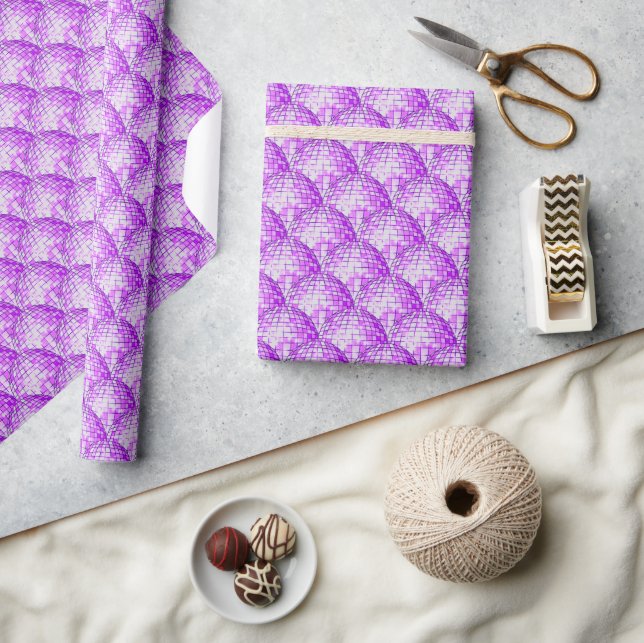 Purple Disco Ball Wrapping Paper (Crafts)