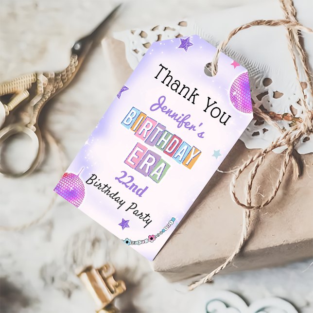 Purple Disco Eras Birthday  Gift Tags (Creator Uploaded)