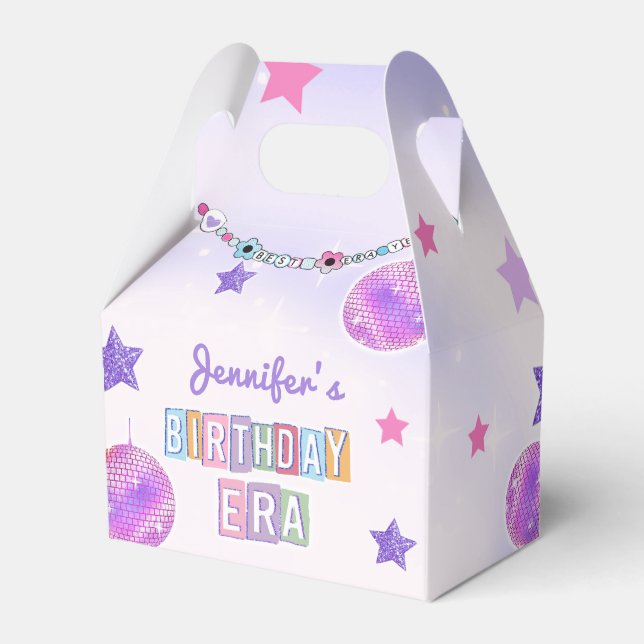 Purple Disco Eras Birthday Party Favour Box (Front Side)