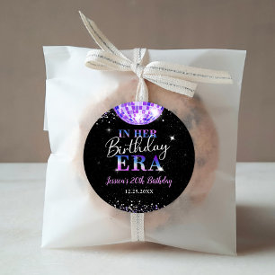 Purple Disco In Her Birthday Era Party Classic Round Sticker