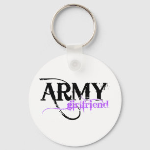 Purple Distressed Lettering Army Girlfriend Key Ring