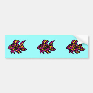 Purple Ditzyfish with Yellow Stripes Bumper Sticker
