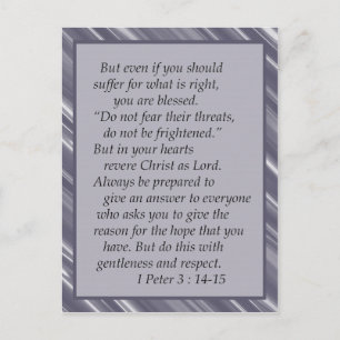 Purple "Do not be Afraid" Bible Verse Postcard