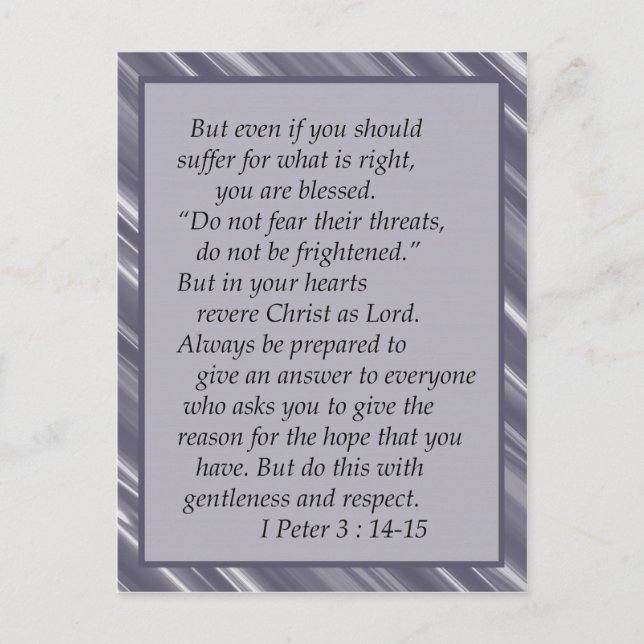 Purple "Do not be Afraid" Bible Verse Postcard (Front)