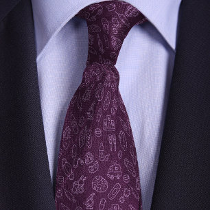 Purple Doctors, Healthcare Professionals Doodle Tie