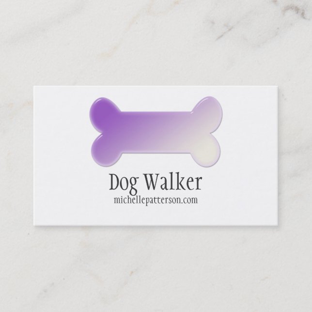 Purple Dog Bone Business Card Design 2 (Front)