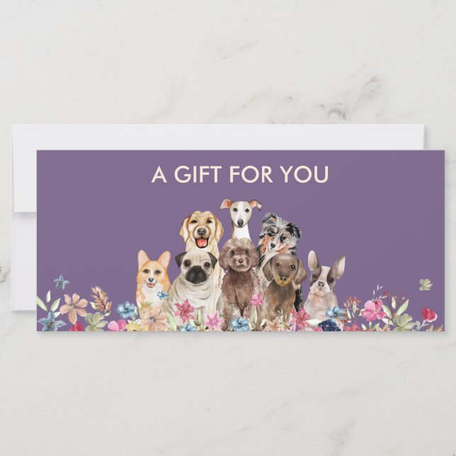 Purple Dog grooming boutique pet sitter gift (Front)