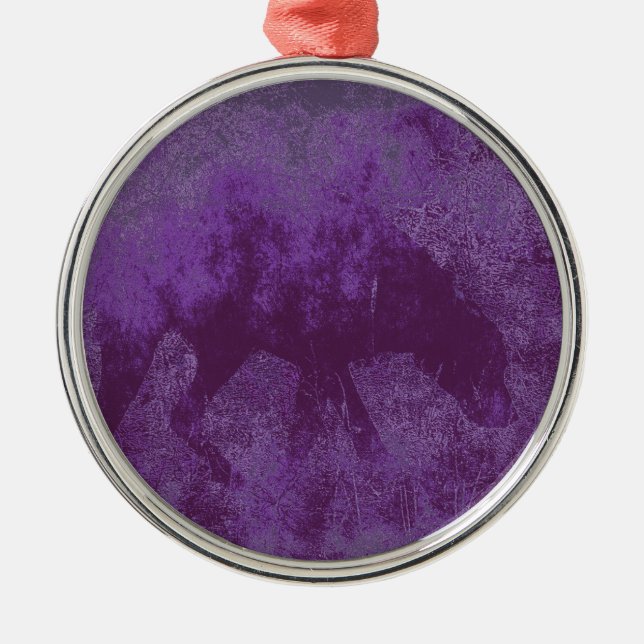 Purple Dog Metal Tree Decoration (Front)