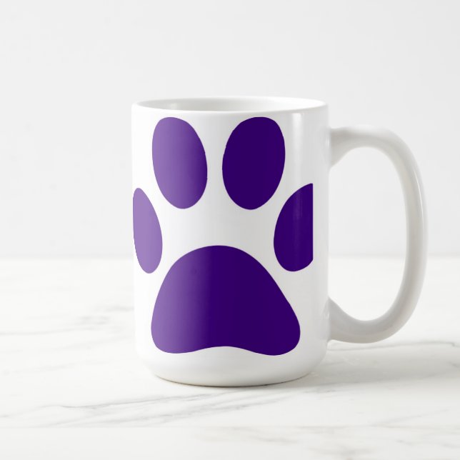 Purple Dog Paw Print Customisable Coffee Mugs (Right)
