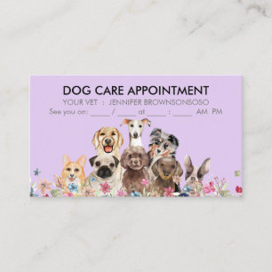 Purple Dogs Boho Chic Appointment Business Card
