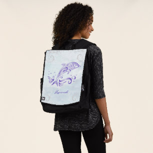 Purple Dolphin Personalised Backpack