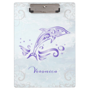 Purple Dolphin Personalised Clipboard