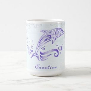 Purple Dolphin Personalised Coffee Mug