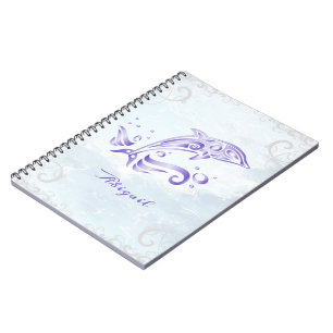 Purple Dolphin Personalised Notebook