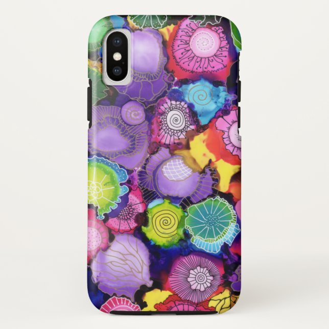 Purple Doodle Abstract iPhone Cover (Back)
