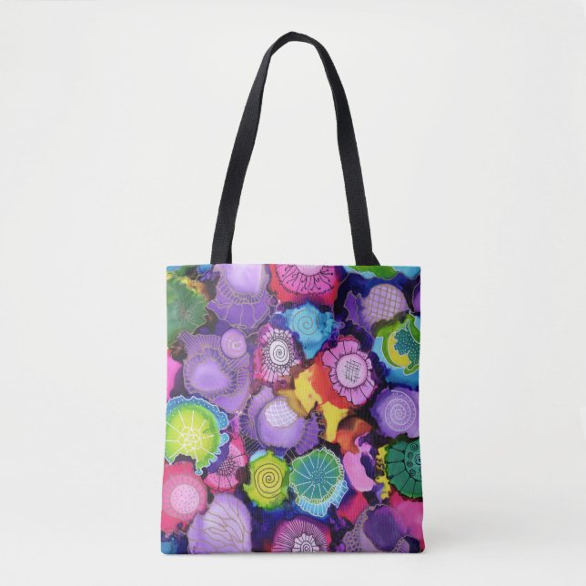 Purple Doodle Tote Bag (Front)