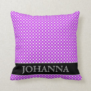 Purple Dots/Circles Pattern + Custom Name Pillow