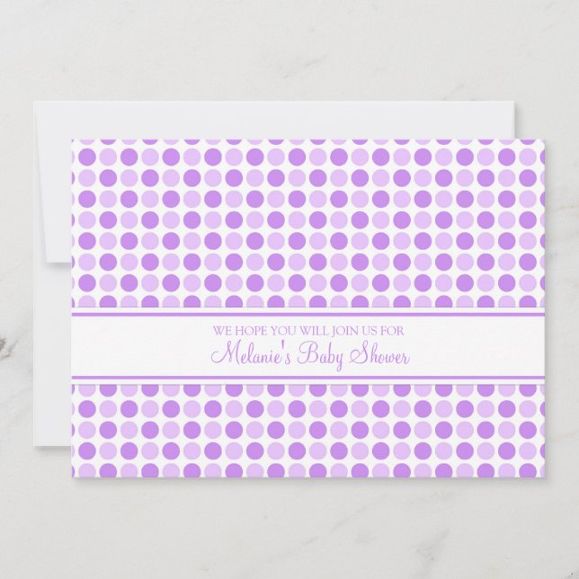 Purple Dots Custom Baby Shower Invitations (Front)