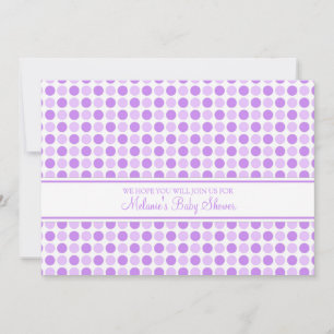 Purple Dots Custom Baby Shower Invitations